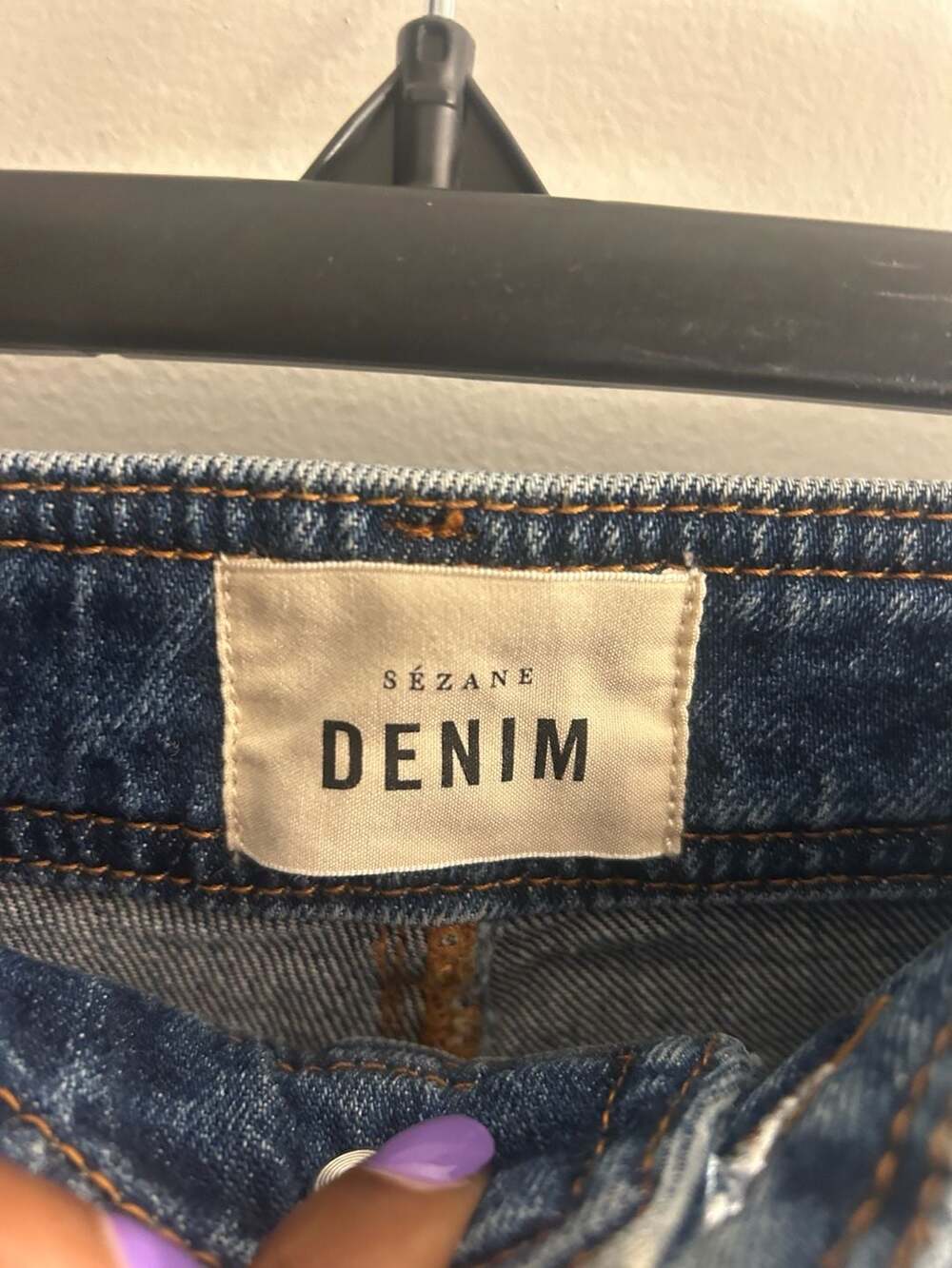 Sézane Denim The Green Blue Jean Dark Wash Wide Leg Jeans Size 32 - Picture 4 of 6